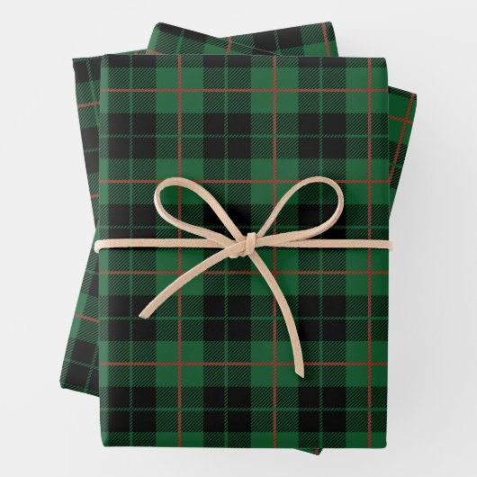 Groen Zwart Rood Tartan Plaid Buffalo Plaid Horlog Inpakpapier Vel (In situ)