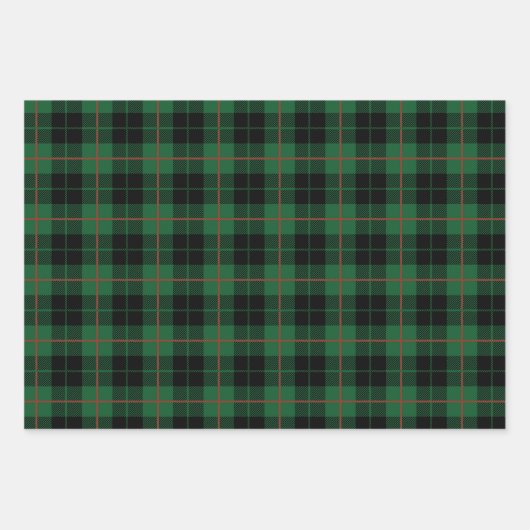 Groen Zwart Rood Tartan Plaid Buffalo Plaid Horlog Inpakpapier Vel (Voorkant)