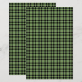Groen zwart ruitpatroon briefpapier (Voorkant / Achterkant)