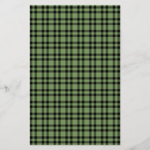Groen zwart ruitpatroon briefpapier