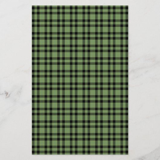 Groen zwart ruitpatroon briefpapier (Voorkant)