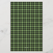 Groen zwart ruitpatroon briefpapier (Achterkant)