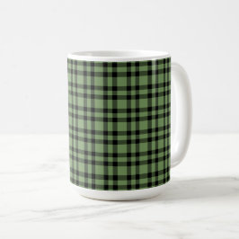 Groen zwart ruitpatroon koffiemok