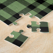 Groen zwart ruitpatroon legpuzzel (Zijkant)