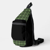 Groen zwart ruitpatroon sling bag (Rechterhoek)
