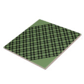 Groen zwart ruitpatroon tegeltje (Zijkant)