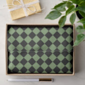 Groen Zwart Ruitpatroon Tissuepapier (Geschenk)