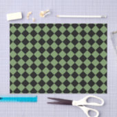 Groen Zwart Ruitpatroon Tissuepapier (Craft)