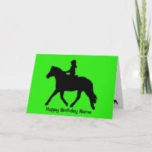Groen Zwart Schattige Pony Rider Silhouette Verjaa