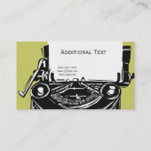 Groen-zwart schrijfmachine Afstuderen Visitekaartje (Achterkant)