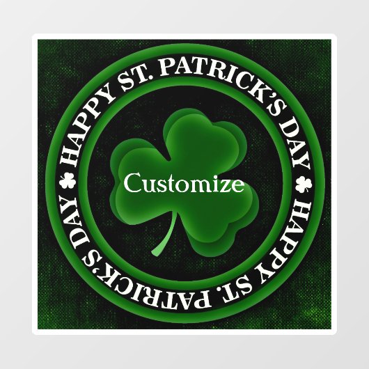 Groen/zwart Shamrock St Patrick's Day Irish Pride Raamsticker (Vel)