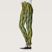 Groen Zwart Snake Schalen Leggings (Links)