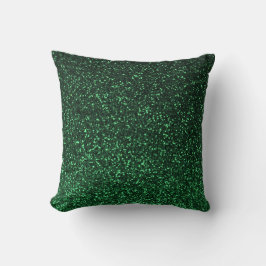 Groen zwart sprankelend glitterkussen kussen