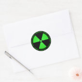 Groen & Zwart Stralingssymbool Sticker (Envelop)