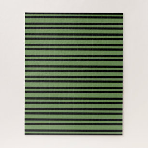 Groen Zwart Strepen Patroon Legpuzzel