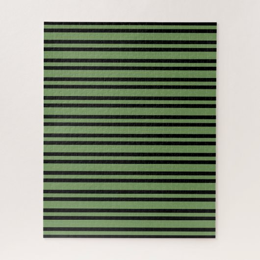 Groen Zwart Strepen Patroon Legpuzzel (Verticaal)