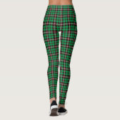 Groen Zwart Tartan Plaid Patroon Leggings (Achterkant)