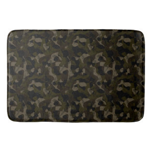Groen, zwart, taupe en bruin camouflage abstract badmat