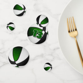 Groen Zwart Team Kleuren Basketbal Party Confetti