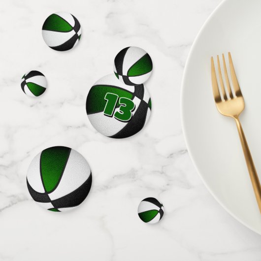 Groen Zwart Team Kleuren Basketbal Party Confetti (Groep)