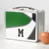 Groen Zwart Team Kleuren Basketbalspeler Monogram (In situ)