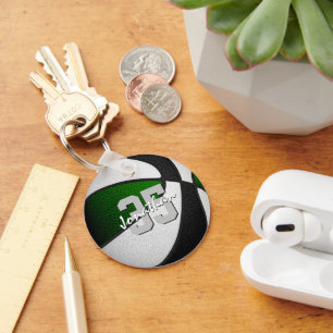 groen zwart team kleuren jongens basketbal sleutelhanger