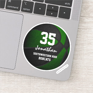 Groen zwart team kleuren jongens basketbal sticker