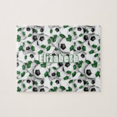 groen zwart team kleuren jongens voetbal legpuzzel (Horizontaal)