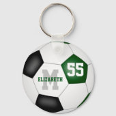 groen zwart team kleuren jongens voetbal sleutelhanger (Voorkant)