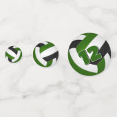 Groen Zwart Team Kleuren kinder volleybal partij Confetti (Voorkanten)