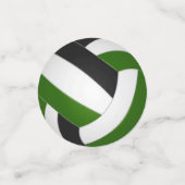 Groen Zwart Team Kleuren kinder volleybal partij Confetti (Kleine voorkant)