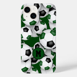Groen zwart team kleuren leuk voetballen patroon Case-Mate iPhone 14 hoesje