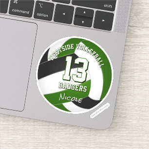 Groen Zwart Team Kleuren Volleybalspeler Sticker