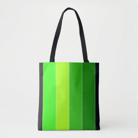 Groen Zwart Verticale Strepen Tote Bag (Voorkant)