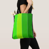 Groen Zwart Verticale Strepen Tote Bag (Dichtbij)