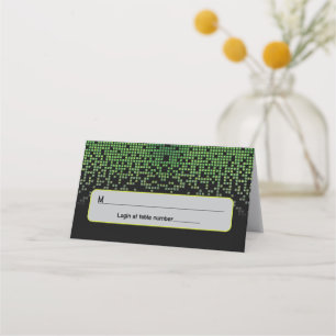Groen Zwart Video Game Gamer Bar Mitzvah Adres Plaatskaartje