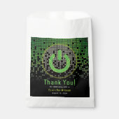 Groen Zwart Video Game Gamer Bar Mitzvah Bedankzakje (Voorkant)