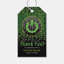 Groen Zwart Video Game Gamer Bar Mitzvah Cadeaulabel