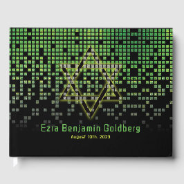 Groen Zwart Video Game Gamer Bar Mitzvah Gastenboek