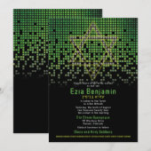 Groen Zwart Video Game Gamer Bar Mitzvah Kaart (Voorkant / Achterkant)