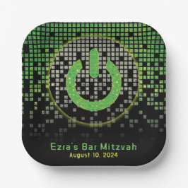 Groen Zwart Video Game Gamer Bar Mitzvah Papieren Bordje