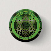Groen Zwart Video Game Gamer Bar Mitzvah Ronde Button 3,2 Cm (Voorkant)