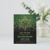 Groen Zwart Video Game Gamer Bar Mitzvah Save The Date (Staand voorkant)