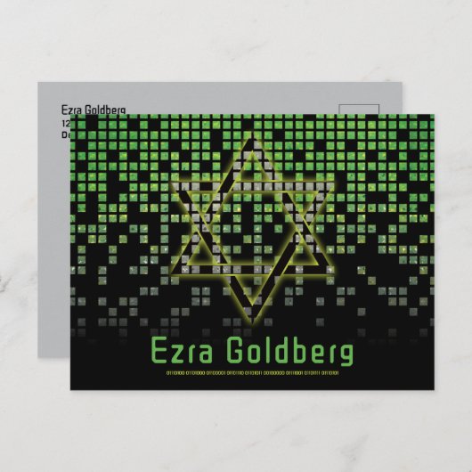 Groen Zwart Videogame Gamer Bar Mitzvah Dank u Briefkaart (Voorkant / Achterkant)