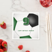 Groen Zwart voetbal Kinderverjaardagsfeestje Servet (Insitu)