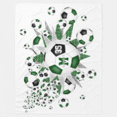 groen zwart voetballen sterren meisjes naam fleece deken (Voorkant)