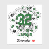 groen zwart voetbalteam kleuren jongens meisjes sticker (Vel)