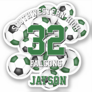 groen zwart voetbalteam kleuren jongens meisjes sticker