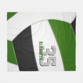 Groen Zwart Volleybal Team Kleuren Sportkamer Fleece Deken (Voorkant (Horizontaal))