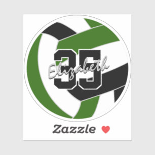 Groen Zwart Volleybal Team Kleuren Sticker